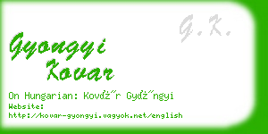 gyongyi kovar business card
